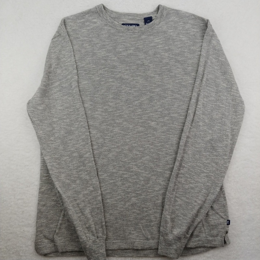 CHAPS Mens Sweater Shirt Sz Lg Lightweight‎ Crew Neck Soft Feel GRAY Fashion